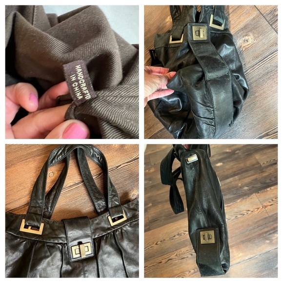 KOOBA Large Big Black Supple Handcrafted Genuine Leather Tote Hobo Bag - Picture 17 of 17